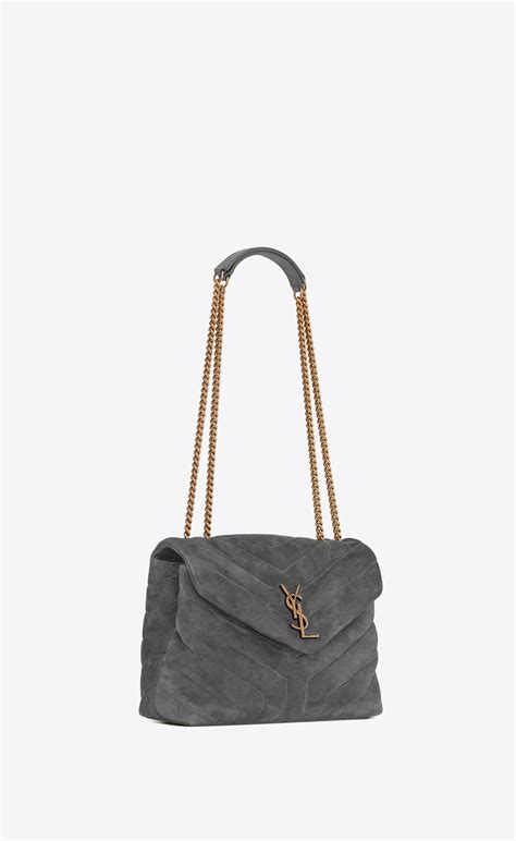 ysl loulou small pebble|Kleine LOULOU aus gestepptem Veloursleder .